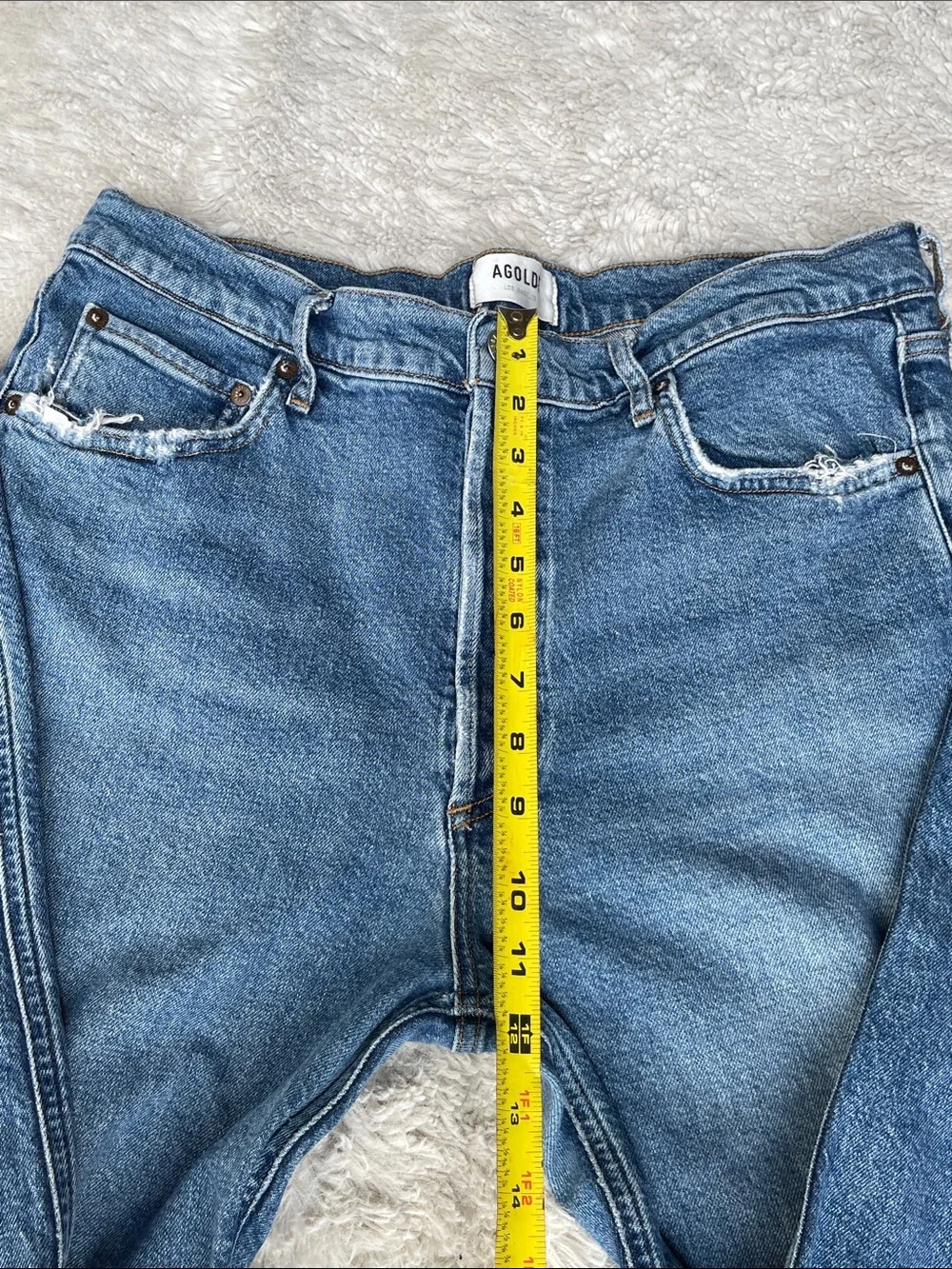 Agolde Riley Crop Mid-Wash Straight Jeans Size 31
